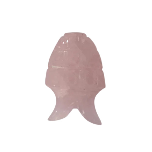 Hand Carved Fish In Natural Rose Quartz