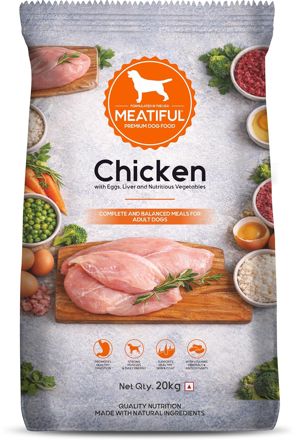 Meatiful Adult Dry Dog Food 20Kg - Capacity: 20000.0 Kg