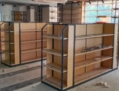 Rectangle Garment Store Wooden Display Rack
