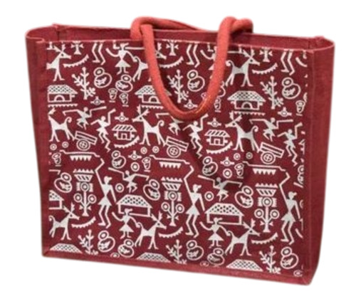 Rectangular Printed Jute Bag