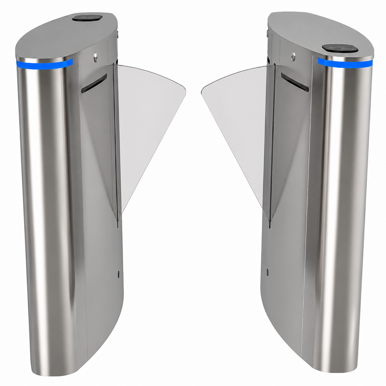 Single Lane Flap Barrier - Color: Silver