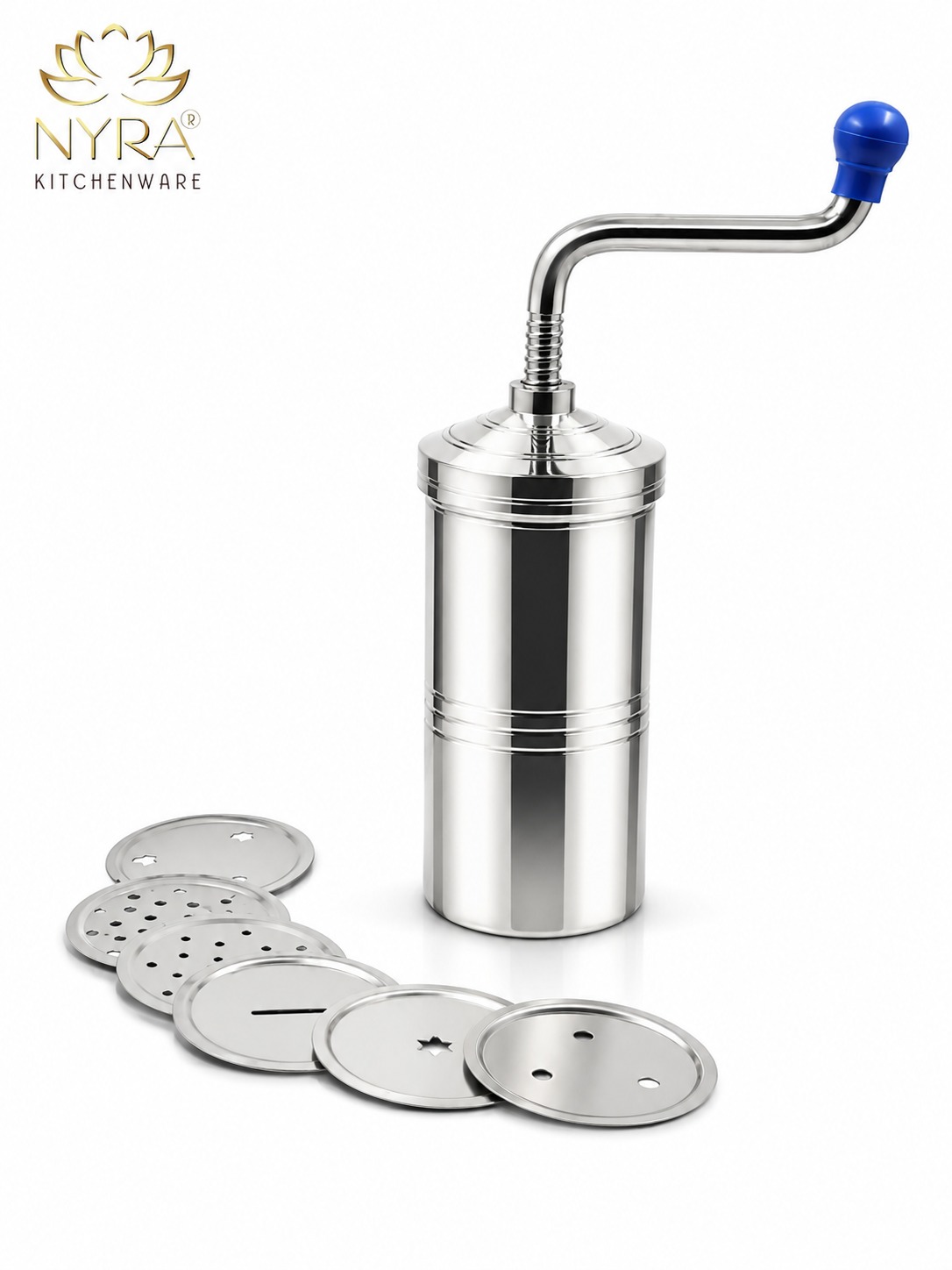 Steel Kitchen Press Namkeen Sev Maker Machine 6 Different Jalis - Capacity: 300 Milliliter (ml)