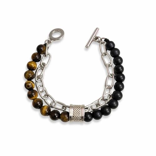 Stylist Gemstone Mens Bracelet - Black, Standard Size | Fashion, Comfortable, Stylish Gift Party