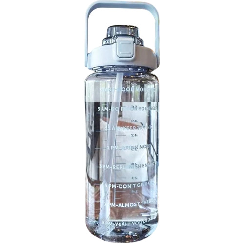 2000 Ml Transparent Motivational Water Bottle
