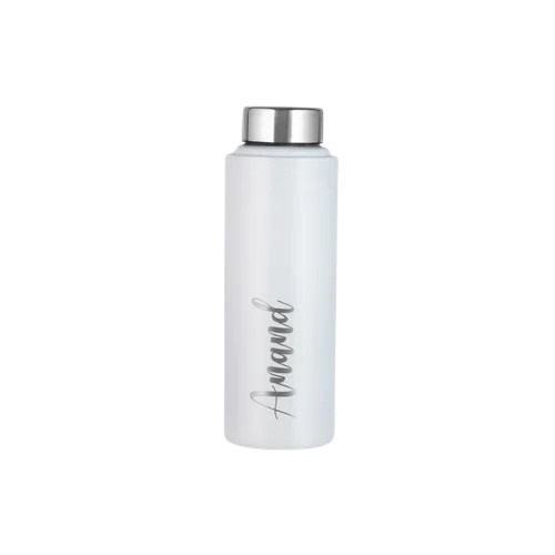 600ml Personalized Stainless Steel Bottles - Stainless Steel, 600ml, White | Durable, Lightweight, Leak-Proof, Matte Finish