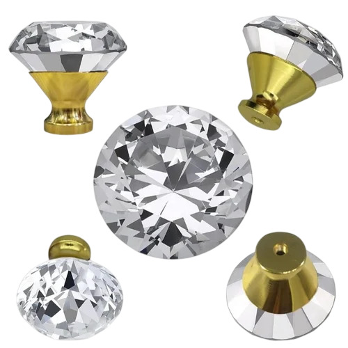 Clear Glass Crystal Door Knobs 40mm