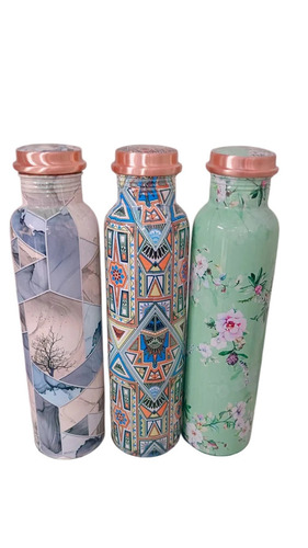 Multicolor Printed Copper Bottle