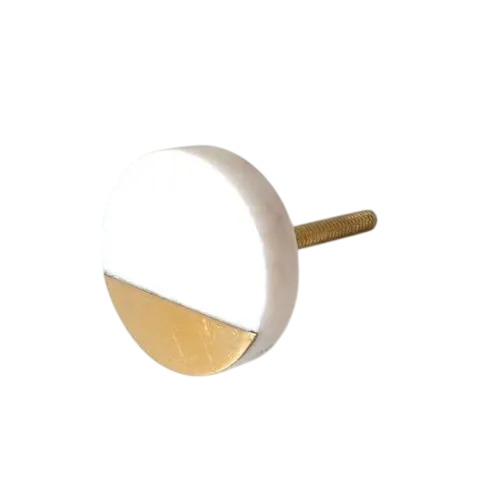 Round Marble Brass Door Knobs