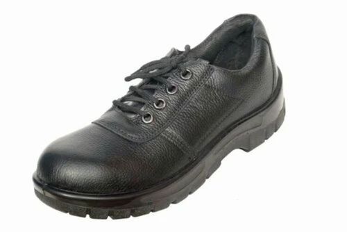 Black Leather Comfortable Safety Shoes