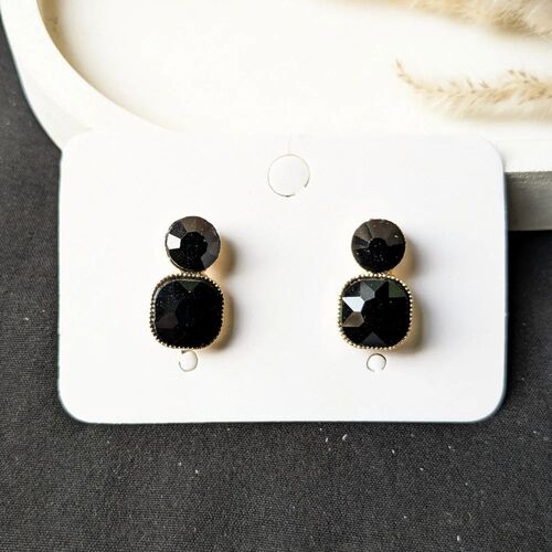 Korean Black Stud Earrings