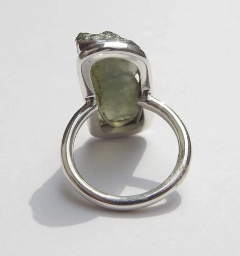 Moldavite Gemstone 925 Sterling Silver Ring