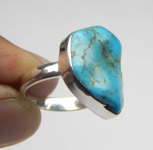 Natural American Turquoise Gemstone Silver Ring