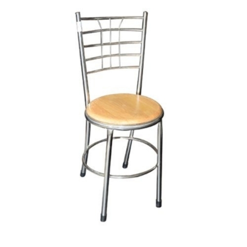 Polished stainless steel dining chairs