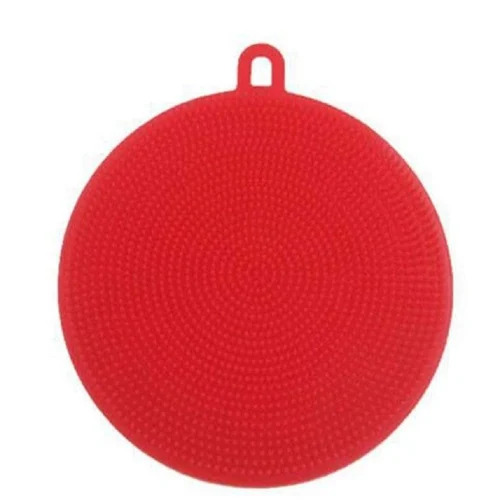 Silicon Dish Wash Scrubber - Color: Red