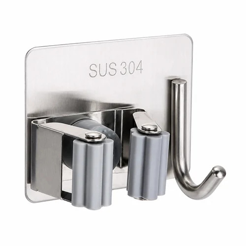 Stainless Steel Broom Holder With Hook