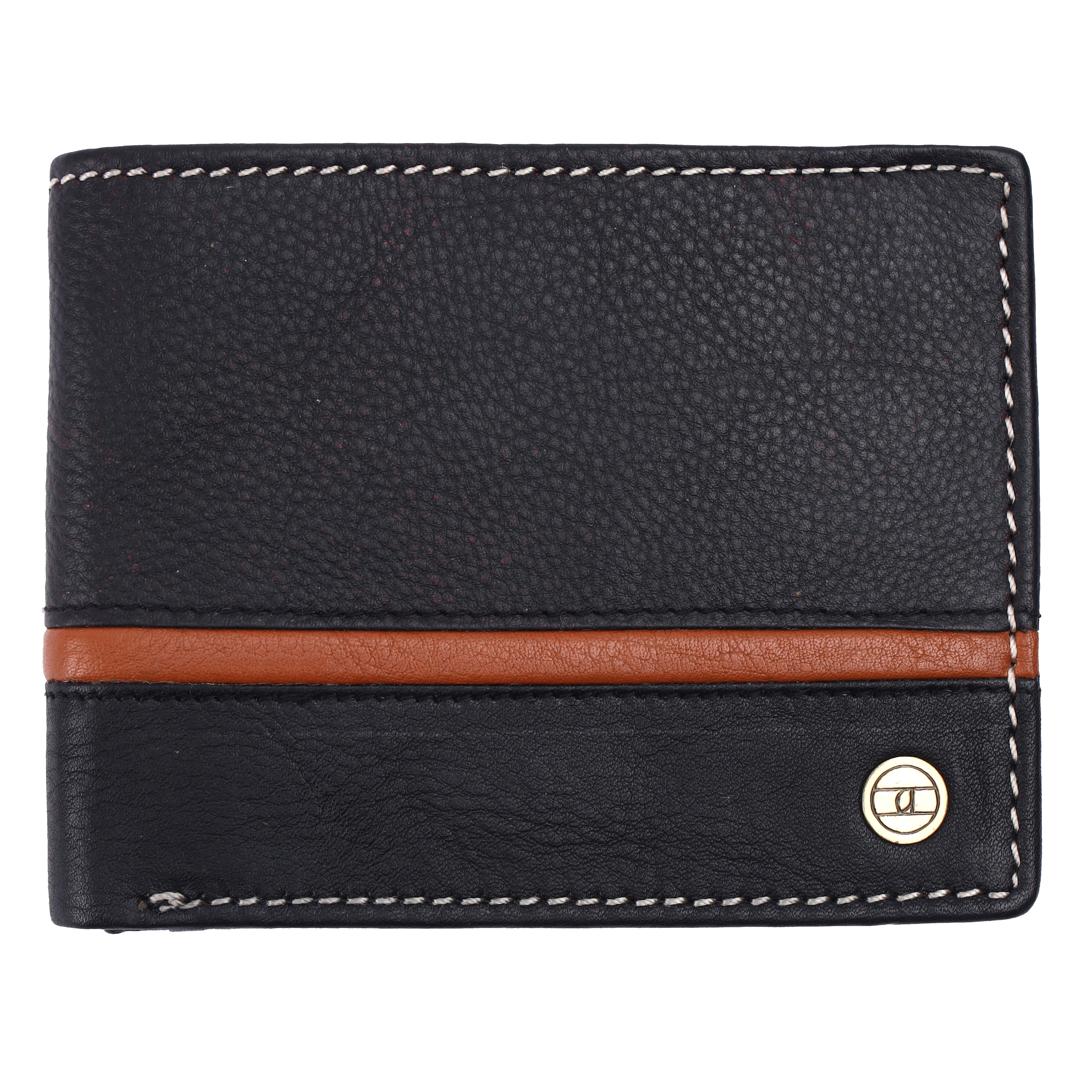 Genuine Leather Textured Rfid Protected Designer Bi-Fold Wallets - Color: Black