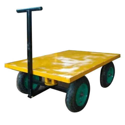 Yellow Mild Steel Material Handling Trolley
