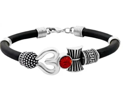 Brass Rudraksha Om Bracelet