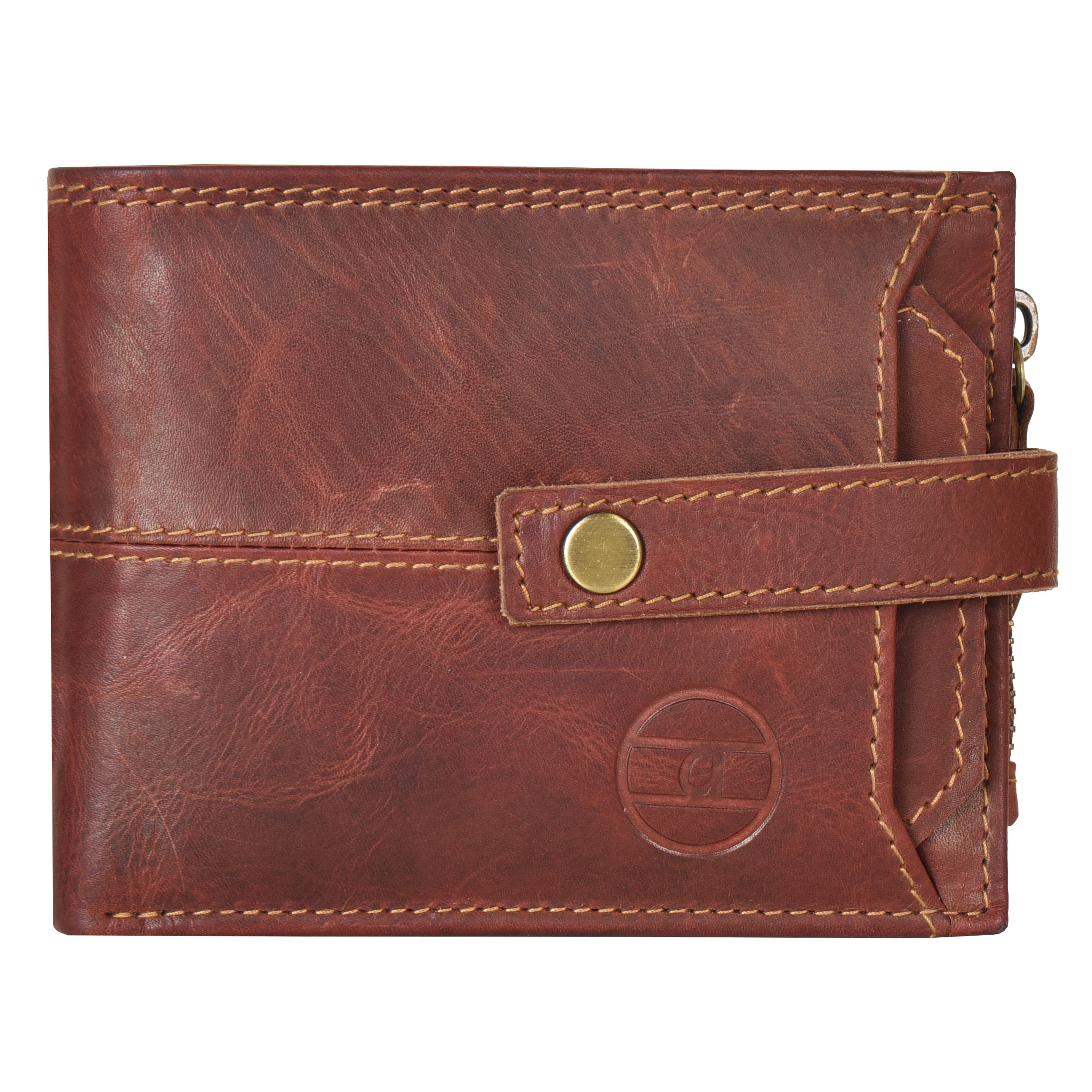 Coffee Brown Genuine Hunter Leather Rfid Protected Bi-Fold Wallet With Id Windows And External Card Holder - Dimension (L*W*H): L-9.0 X B-11.5 X H-2.0 Cm Centimeter (Cm)
