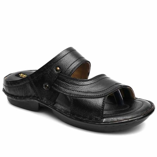 Men Casual Wear Black Leather Sandal