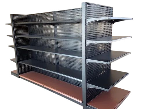 Grey Metal Supermarket Display Rack