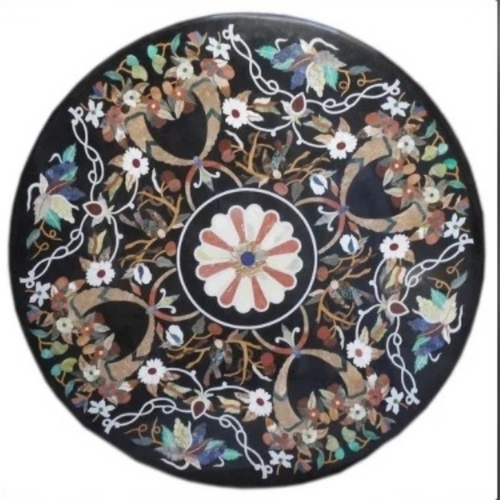 Luxury Dining Room Table With Stone Inlay Top