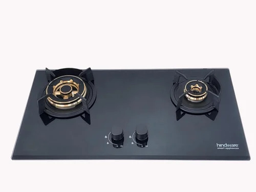 4b 76 Dual Brass Burners Auto Ignition Ffd Metal Knobs Built In Glass Automatic Hob