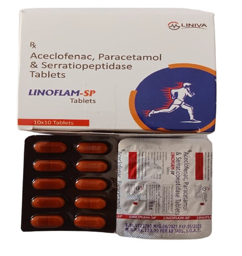 Aceclofenac Paracetamol Serratiopeptidase Tablets