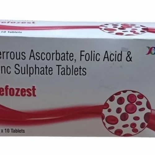 Fefozest Ferrous Ascorbate Folic Acid Zinc Sulphate Tablets