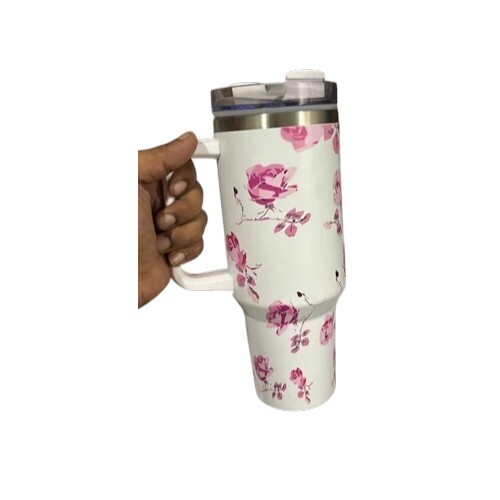Flower Printed Stainless Steel Tumbler