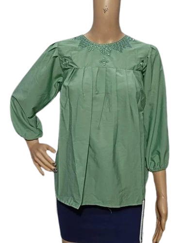 Ladies Plain Olive Green Top