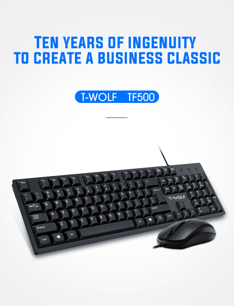 T-Wolf Tf500 Keyboard And Mouse Set Wired Business Office - Application: Computer