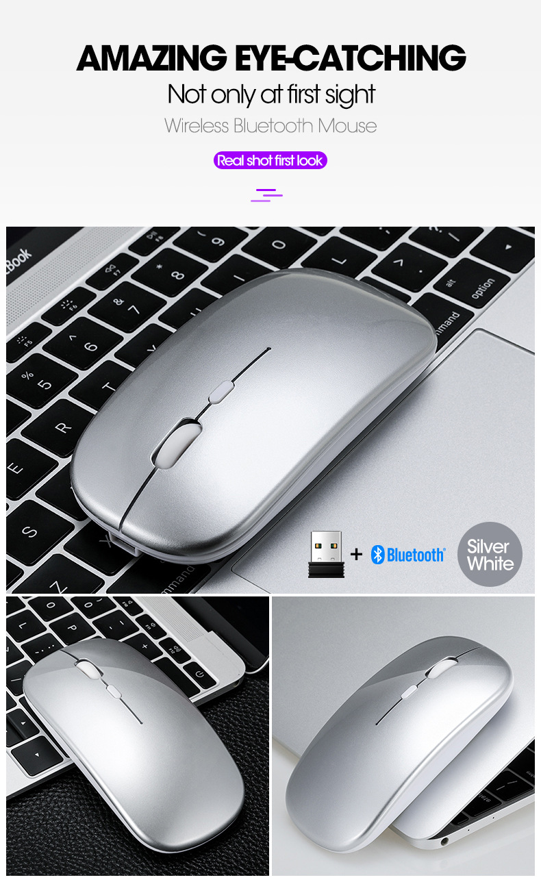 X1 Wireless Mouse Dual-Mode Bluetooth Charging Luminous Office Laptop Tablet Bluetooth Mouse Universal Mute - Application: Computer