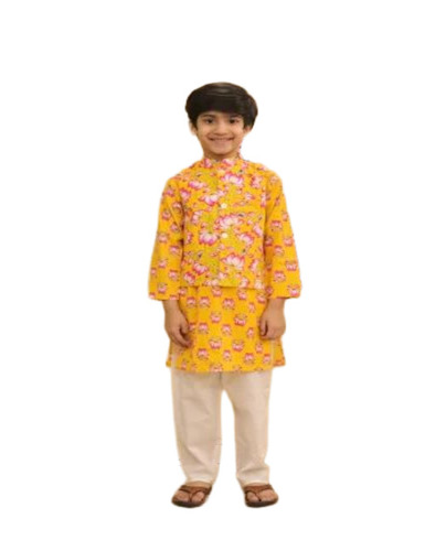Kids Cotton Printed Kurta Pajama Set