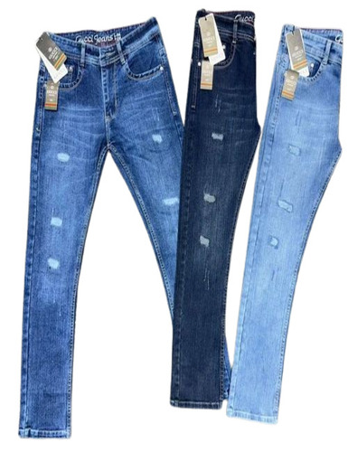 Men Washed Denim Jeans