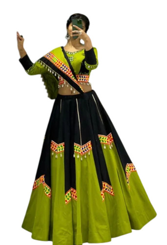 Rayon Gujarati Lehenga Choli - Color: Multicolor
