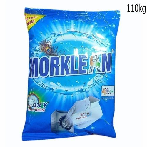 110gm Morklean Detergent Powder - White, Jasmine Scent | Eco-Friendly, Machine Wash, Soft Water