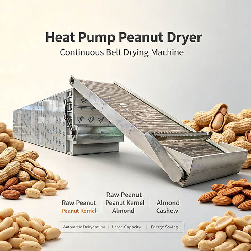 Heat Pump Peanut Dryer Groundnut Drying Machine Continuous Belt Dryer For Peanut Kernel Almond Cashew Dehydration Equipment - Dimension (L*W*H): Customized Centimeter (Cm)