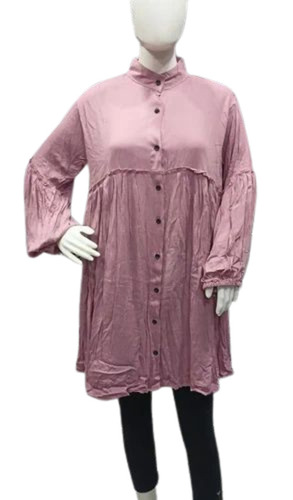 Ladies Cotton Pink Long Top