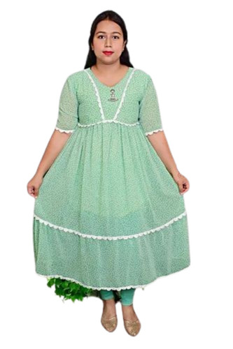 Ladies Green Cotton Kurti