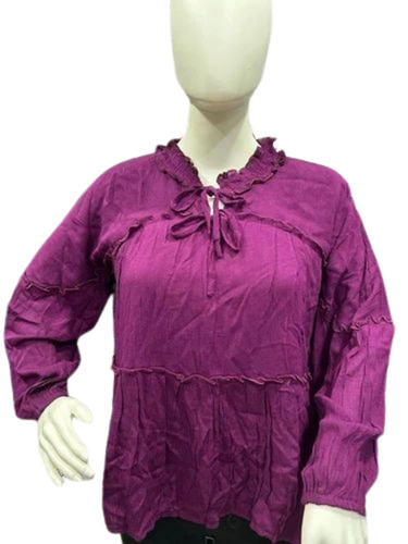 Ladies Purple Cotton Top