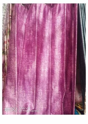Pink Color Printed Polyester Curtain