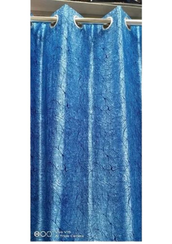 Printed Blue Polyester Curtain