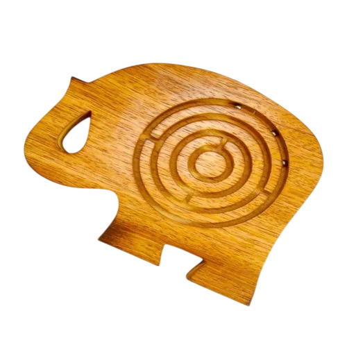 Wooden Elephant Puzzle Maze Game