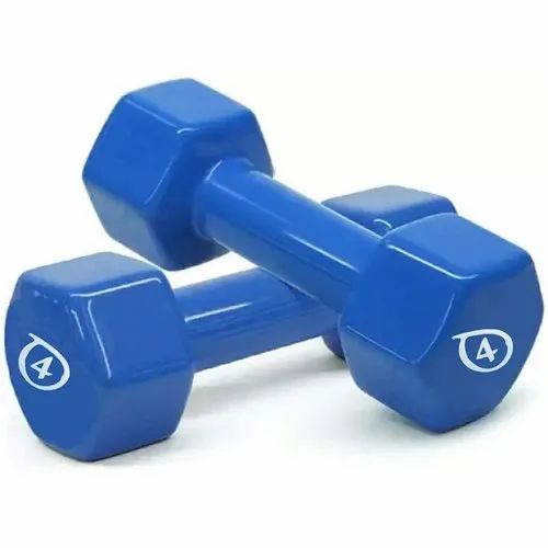 Blue 4 Kg Vinyl Dumbbells