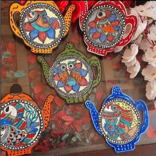 Hand Painted Madhubani Art Tea Trays