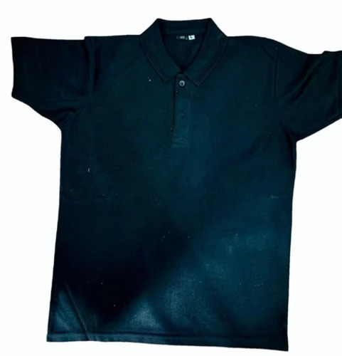 Men Black Nirmal Net Polo Neck T Shirt