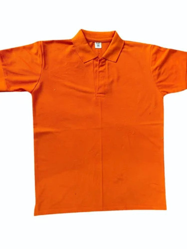 Men Nirmal Net Orange Polo Neck T Shirt