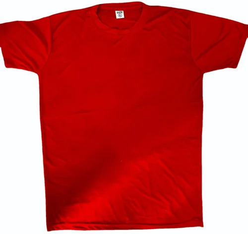 Men Red Plain Nirmal Net T Shirt