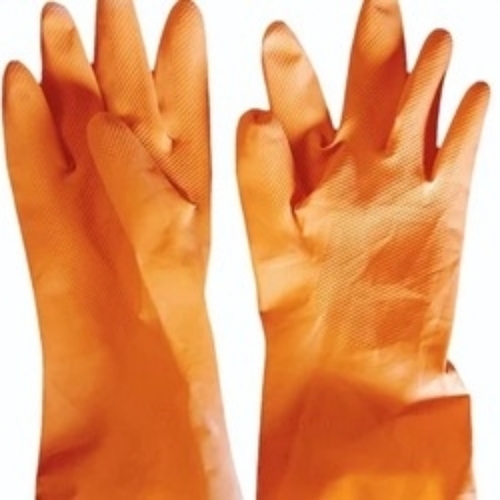 Orange Rubber Gloves
